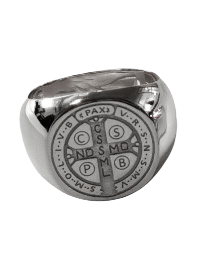 Bague en Plaqué Argent Platine Taille 68 - SAINT BENOÎT