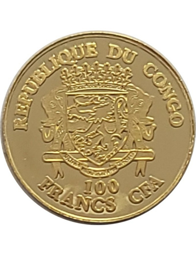 REPUBLIQUE DU CONGO 100 FRANCS CFA PASTEUR 2022 PROOF OR 999‰