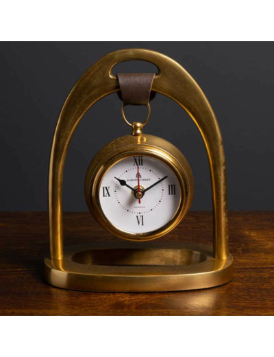 Horloge à poser cuivre Etrier 21x10x17cm