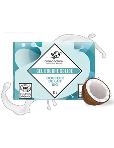 Gel douche douceur de lait solide 85g Cosmo naturel