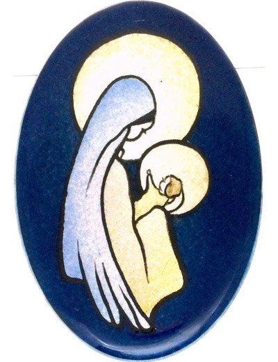 Vierge à l'enfant 8,9X6cm - EMAUX DU LIBAN