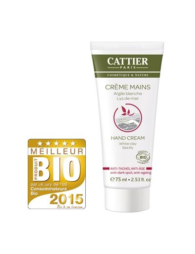 Crème Mains anti taches et anti âge Argile blanche Lys de mer 75ml