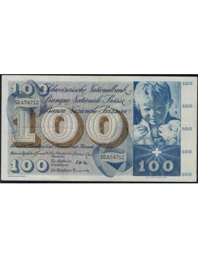 SUISSE 100 FRANCS FRANKEN 21-01-1965 SERIE 50A TTB