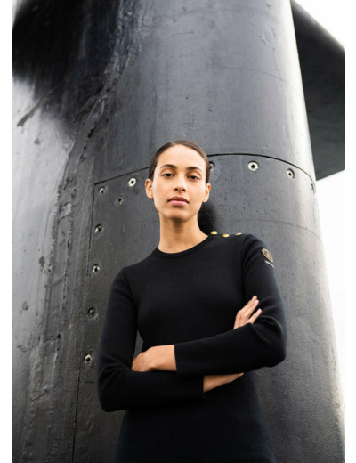 Pull marin uni "Astrolabe" SAINT JAMES x Marine nationale