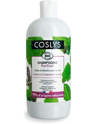 Shampooing cheveux gras 500ml Coslys - Detox fraîcheur