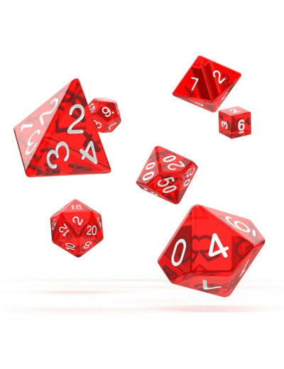 Oakie Doakie Dice dés RPG-Set Translucent - Rouge (7)