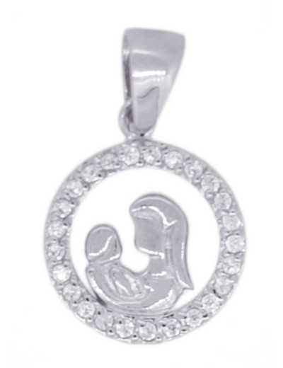 Pendentif en Argent 925 - VIERGE  ET ENFANT
