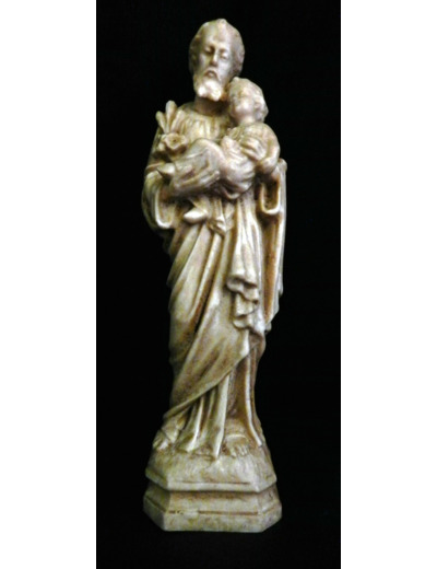 St Joseph 15 cm ton bois clair - résine