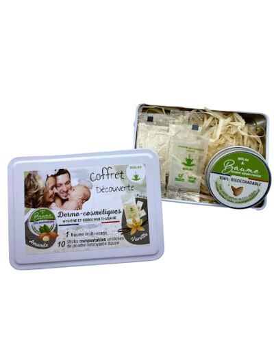 COFFRET DECOUVERTE : 1 baume nourrissant 30 ml + 10 unidoses de poudre nettoyante multi usage