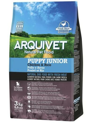 Croquettes "DOG PUPPY JUNIOR" ARQUIVET - 2 FORMATS