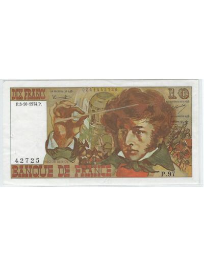 FRANCE 10 FRANCS BERLIOZ 3-10-1974 SERIE P.97 SUP