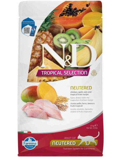 FARMINA ND Cat Tropical Selection Neutered Poulet 1,5 kg