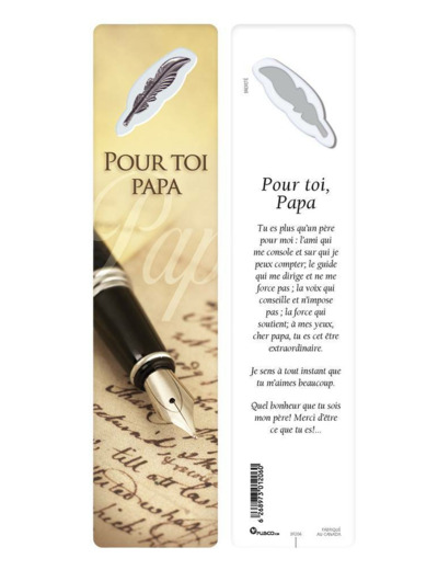 "Signet plastifié avec médaille sous sachet ""A Toi Papa"""