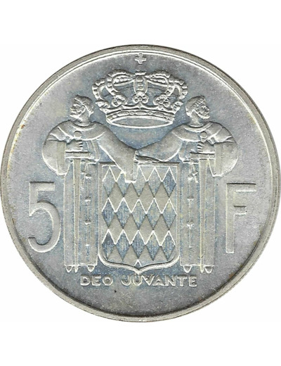 MONACO 5 FRANCS ARGENT 1966 SUP