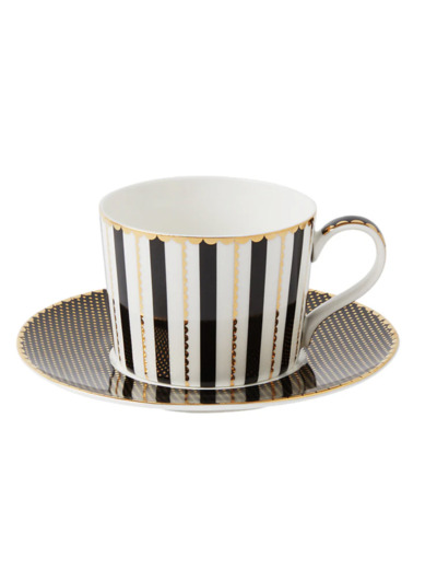 Tasse et soucoupe Maxwell Williams Rayé Noir