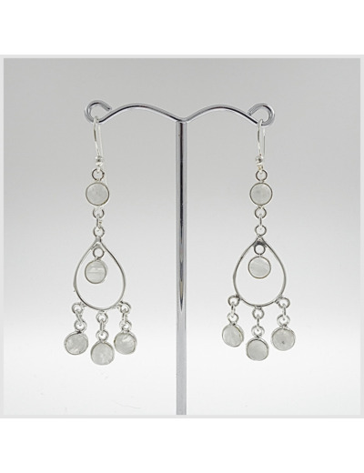 Boucles d'oreilles Pierre de lune et Argent Massif