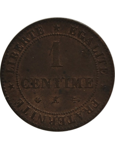 FRANCE 1 CENTIME CERES 1875 K (Bordeaux) TTB+ (G88)