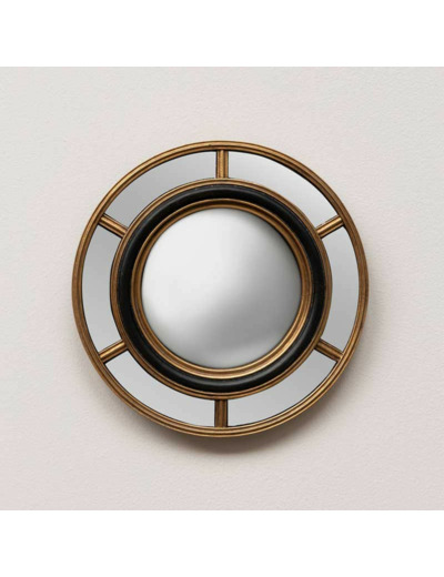 Miroir convexe doré 6 parties 17cm