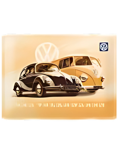 Plaque métal Volkswagen, VW Combi + COX - 30 x 40 cm - Nostalgic-Art