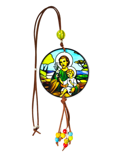 Pendentif pour voiture Acrylique D88mm - SAINT JOSEPH