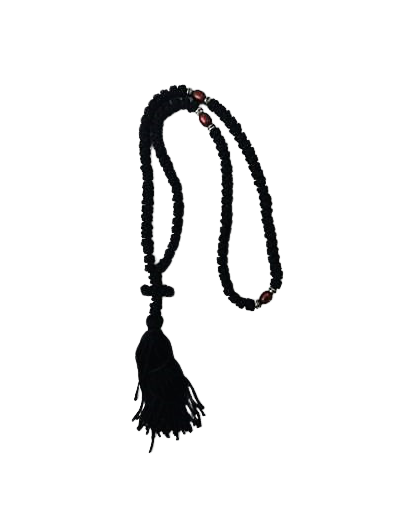 Chapelet Grec Perles Rouges sur corde