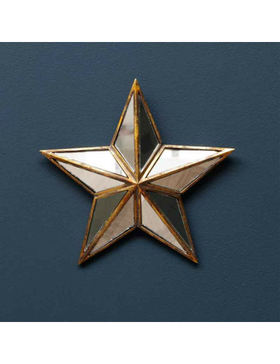 Miroir étoile résine doré 20x2x20cm