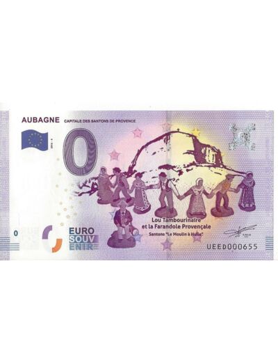 13 AUBAGNE 2016-4 CAPITALE DES SANTONS DE PROVENCE BILLET SOUVENIR 0 EURO NEUF