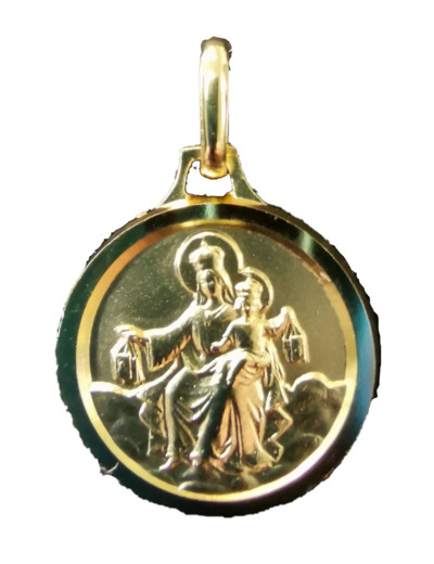 Médaille 14mm en Plaqué Or - SCAPULAIRE