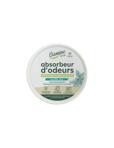 Absorbeur d'odeurs à l'huile essentielle de menthe bio 250g