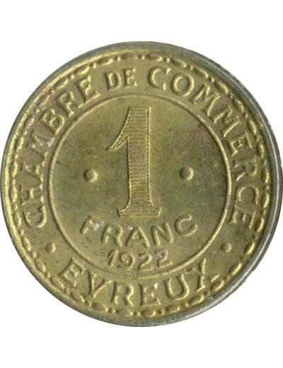 27 EURE - EVREUX 1 FRANC 1922 TTB+