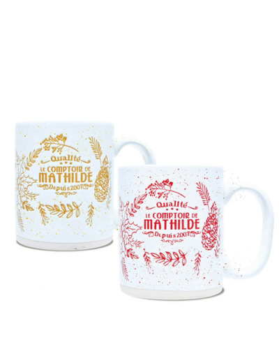 Mug Noël 2 coloris Design en relief