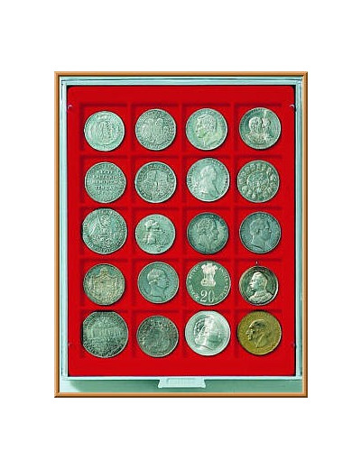 MEDAILLIER MONNAIE PLATEAU ROUGE 20 Cases 47 X 47 mm