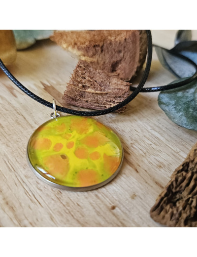 Collier en cordon ciré noir unique fait main