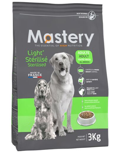 Croquettes Mastery pour chiens stérilisés ou en surpoids - 2 formats