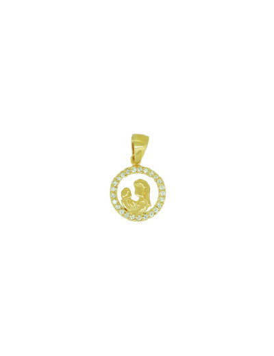 Pendentif en Plaqué Or - VIERGE ET ENFANT