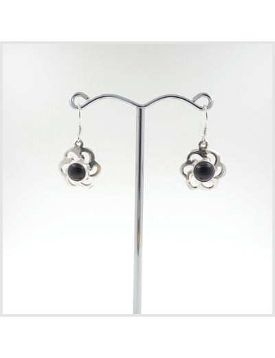 Boucles Onyx en argent massif