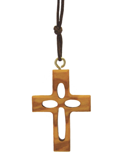 Croix en Olivier Repercée avec Lacet