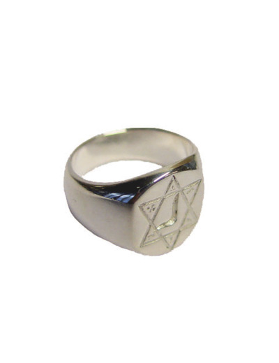 Bague en Argent 925 Taille 64 - CHEVALIERE SCEAU DE SALOMON