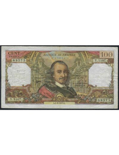 FRANCE 100 FRANCS CORNEILLE 1-9-1977 Y.1107 TB+