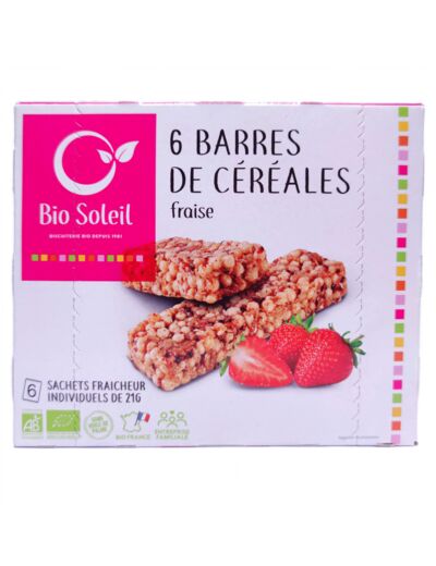 Barres De Céréales À La Fraise Bio 125g