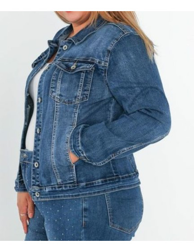 MY TINA'S VESTE EN JEAN GRANDE TAILLE