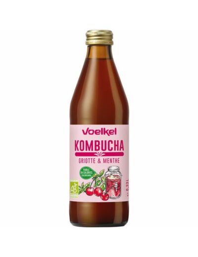 Kombucha Bio Griotte Menthe-33cl-Voelkel