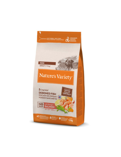 Nature's Variety, NO GRAIN ADULT MINI SAUMON - 1.5KG