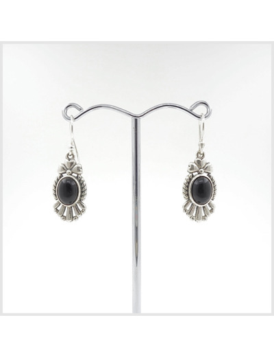 Boucles Onyx en argent massif