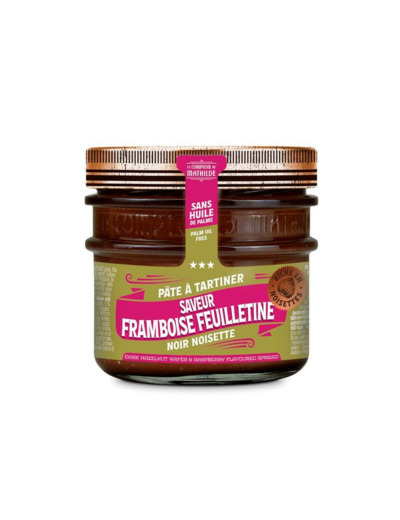 Pâte à Tartiner Noir Noisette Saveur Framboise Feuilletine