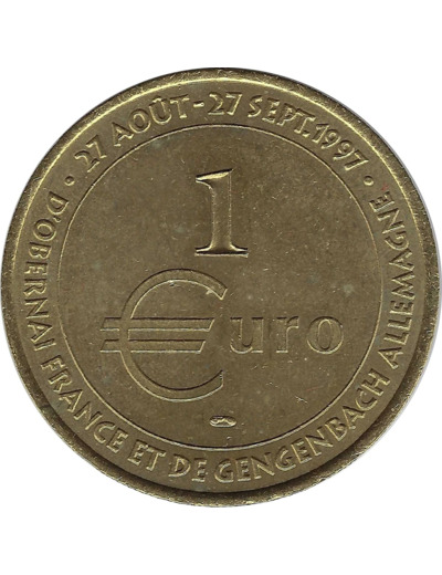 EURO TEMPORAIRE 1 EURO D'OBERNAI ET DE GENGENBACH 1997 UNC