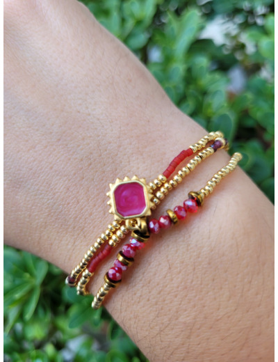 BRACELET MULTIRANGS SAND PLUM