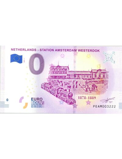 PAYS-BAS 2019-1 STATION AMSTERDAM WESTERDOK BILLET SOUVENIR 0 EURO