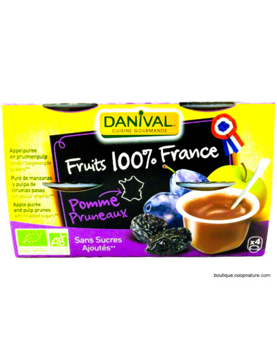 Compote Pomme Pruneaux Bio 4x100g