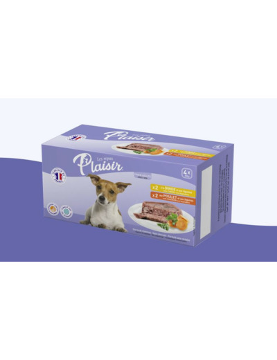 Les repas plaisir, Pack viandes pour chien adulte - 4 x 300g